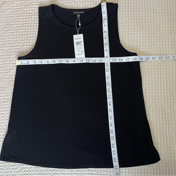 Eileen Fisher Stretch Jersey Knit Jewel Neck Tank Black Size Small NWT $98 - Picture 8 of 9